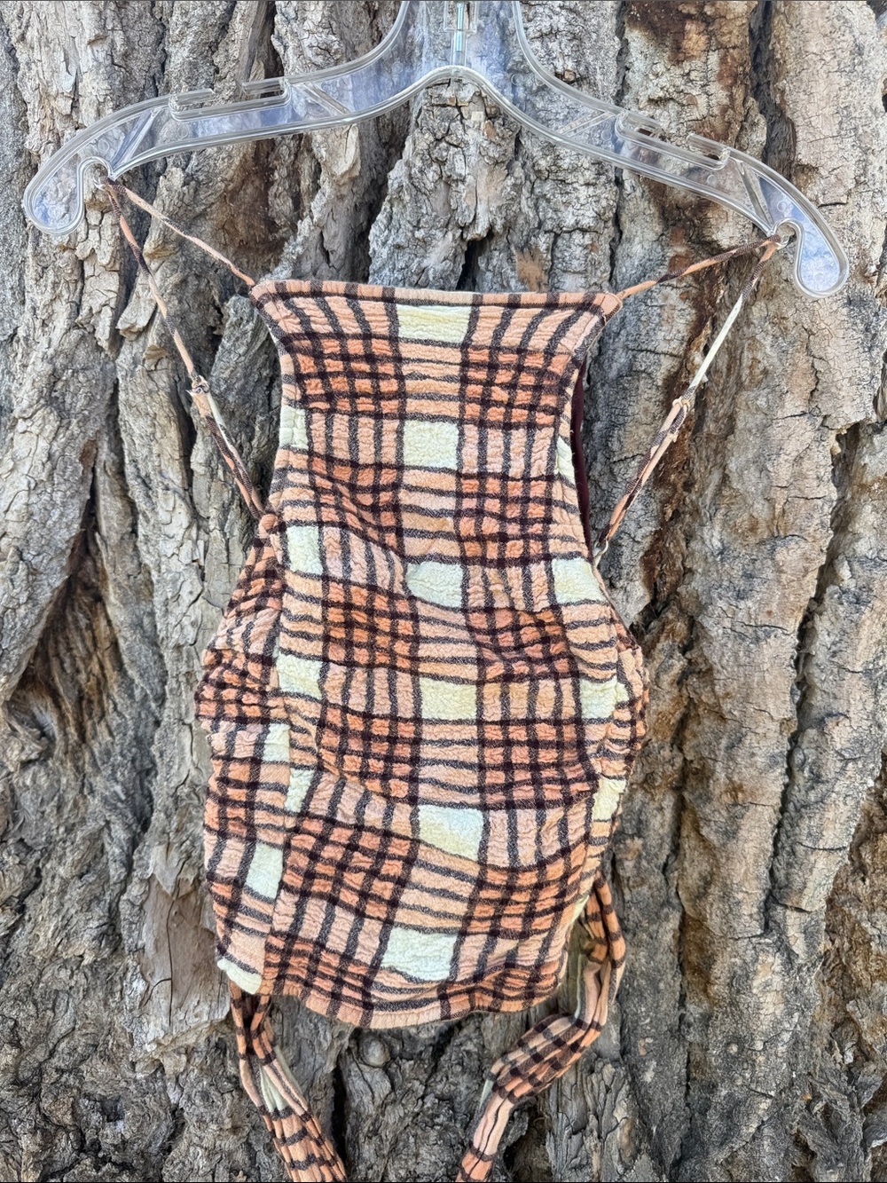 Free people cropped plaid belted top